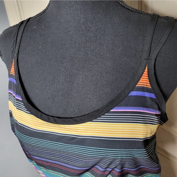Athleta Havana Rainbow Striped Drawstring Tank Athleisure Quick Dry Dress✨️sz S - Picture 6 of 10